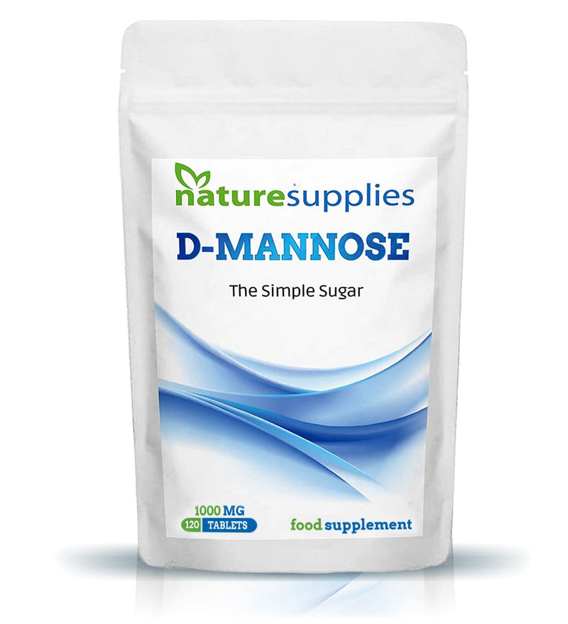 naturesupplies D-mannose 1000mg Tablets, 120 Pack - Vegan Friendly - Premium Coated High Strength Tablets Easy To Swallow, Natural Ingredients In Our Dmannose Supplements - NewNest Australia