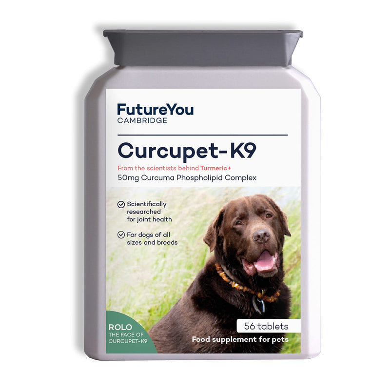 FutureYou Cambridge Curcupet-K9 Turmeric for Dogs - 56 Tablets - Highly Absorbable Joint Health Supplement with Patented Curcumin Formulation - Developed, UK - PawsPlanet Australia