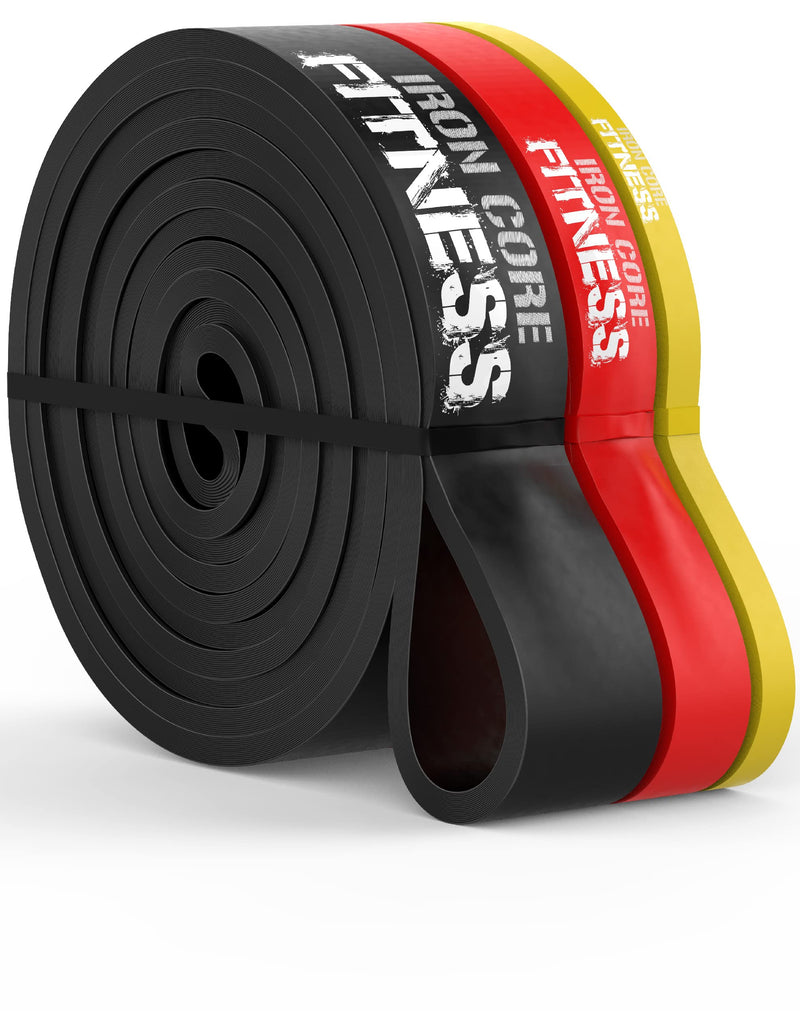 Pull up Resistance Bands Sets - for Strength Power Flexibility Training Pull Up Assist at Home or Gym by Iron Core Fitness. eBooks and Workout Chart Included. 3 Set - Black Red Yellow - NewNest Australia