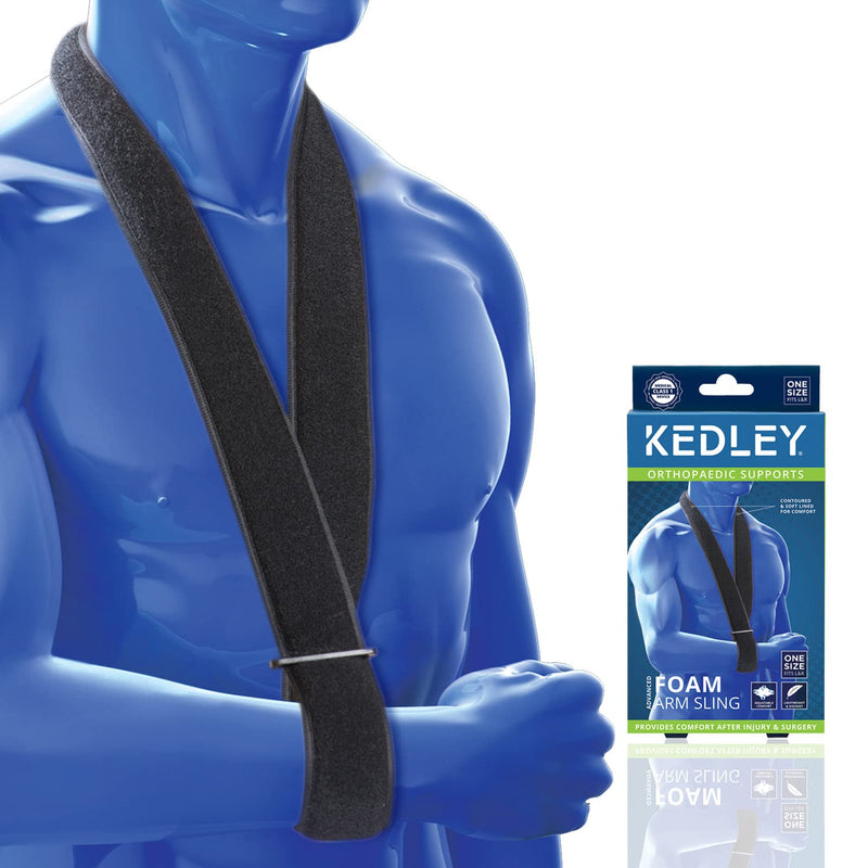 Foam Arm Sling by Kedley – Discreet Black | One Size Fits All | Medical Grade arm, Elbow, Wrist, Hand, and Shoulder Collor 'n' Cuff Supportive Sling - NewNest Australia