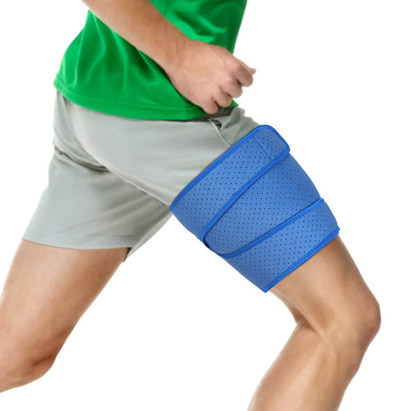 Thigh Support Brace, Hamstring Wrap Compression Sleeve with Anti-Slip Strip Support Thigh Quad Sprains, Tendonitis, Strains, Pulled Muscle Injury Rehab and Recovery, Fits Men and Women (Blue) - NewNest Australia