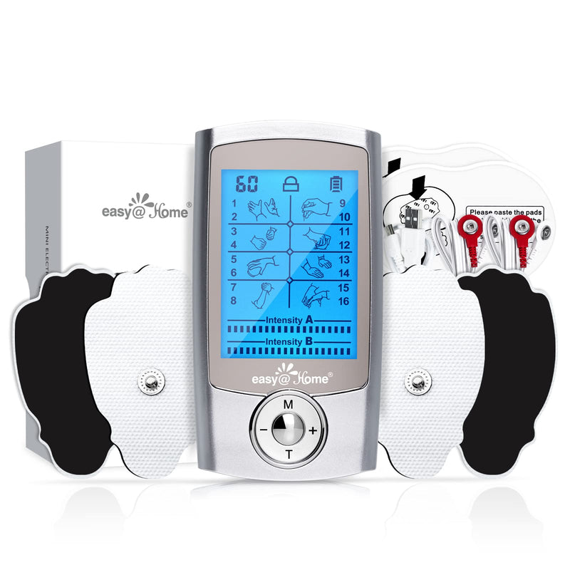 TENS Machine for Pain Relief - Easy@Home Dual Channel TENS Unit + Muscle Stimulator with 16 Modes and 2"x3" Pads – for Back, Sciatica, Leg, Muscle and Joint Pain Relief (Dual Channel) - NewNest Australia
