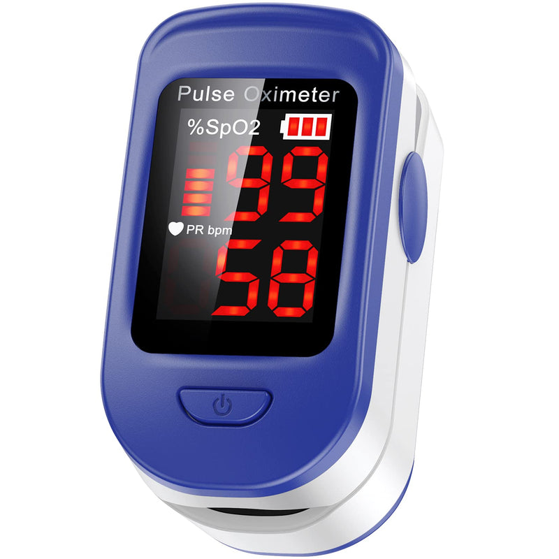 AGPTEK Pulse Oximeter Fingertip, Blood Oxygen Saturation Monitor, Sats Probe Heart Rate Monitor and SpO2 Levels for Adult and Child, with OLED Screen Display Batteries, Case and Lanyard - NewNest Australia