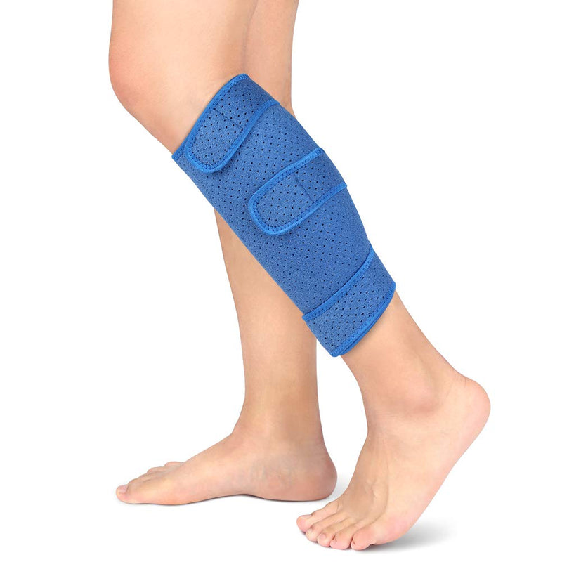 Calf Brace, Shin Splint Support Lower Leg Compression Wrap with Adjustable Three Anti-Slip Strap Support for Pulled Calf Muscle Pain Strain Injury, Sprain and Swelling, Fits Men and Women (Blue) - NewNest Australia