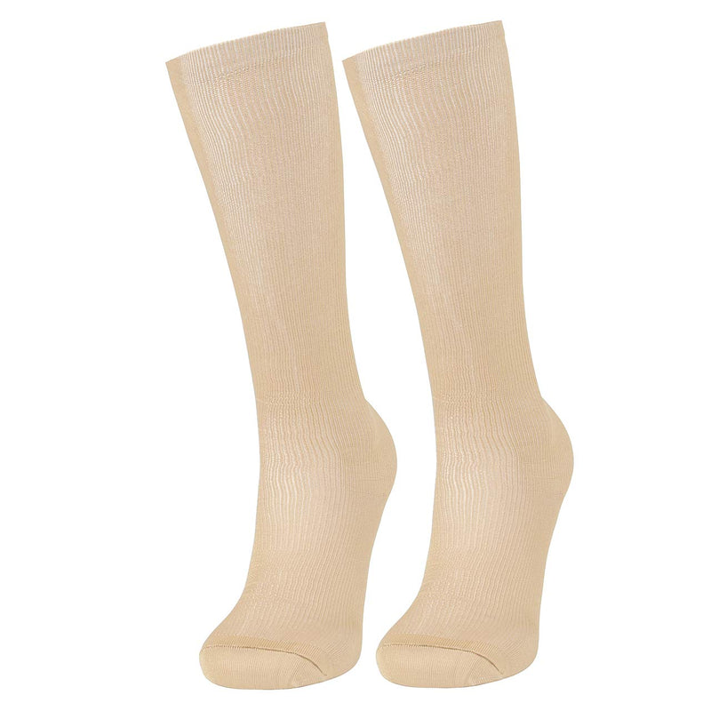 Faletony Compression Socks 20-30mmHg for Men & Women - Best Stockings for Running, Nurses, Athletic, Pregnancy, Flight Travel Skin Color L-XL - NewNest Australia