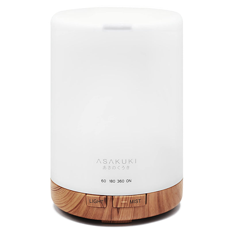 ASAKUKI 300ml Essential Oil Diffuser, Ultrasonic Aromatherapy Scented Diffuser Humidifier for Bedroom,Baby Room,Spa with 7 LED Color Lights and Waterless Auto Shut-Off, BPA-Free- Wood Grain - NewNest Australia