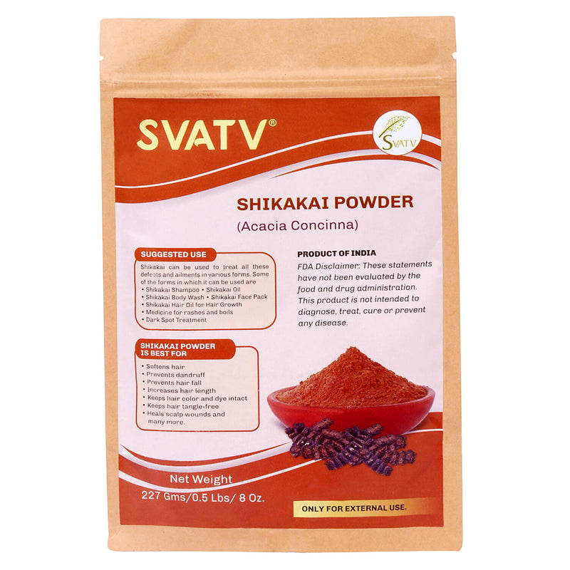 SVATV Shikakai Powder (Acacia Concinna) Natural Hair Growth & Ayurvedic Hair Mask Strengthens and Repairs Damage Hair for Men and Women Natural Hair Care Products - 227grams - NewNest Australia