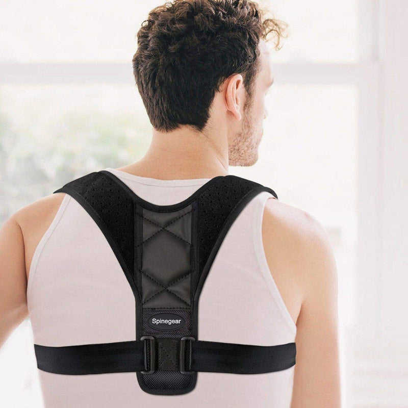 Spinegear Posture Corrector Adjustable back brace, back support, shoulder straps slouching corrector, upper back harness posture back straightener Pain Relief For Men And Women black M - NewNest Australia