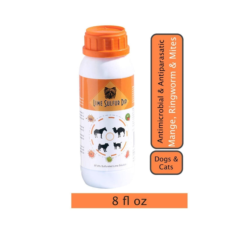 Classic's Lime Sulfur Dip (8 oz - Extra Strength Formula - Safe Solution for Dog, Cat, Puppy, Kitten, Horse 226.8 g (Pack of 1) - PawsPlanet Australia