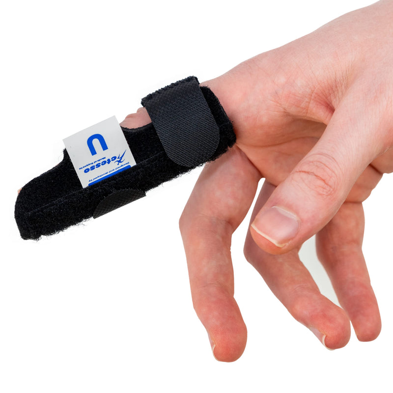 Actesso Neoprene Finger Splint Brace – Injury Support for Mallet Finger, Trigger Finger, Finger Pain, & Broken Finger – For Index, Middle & Ring (Black) Black - NewNest Australia