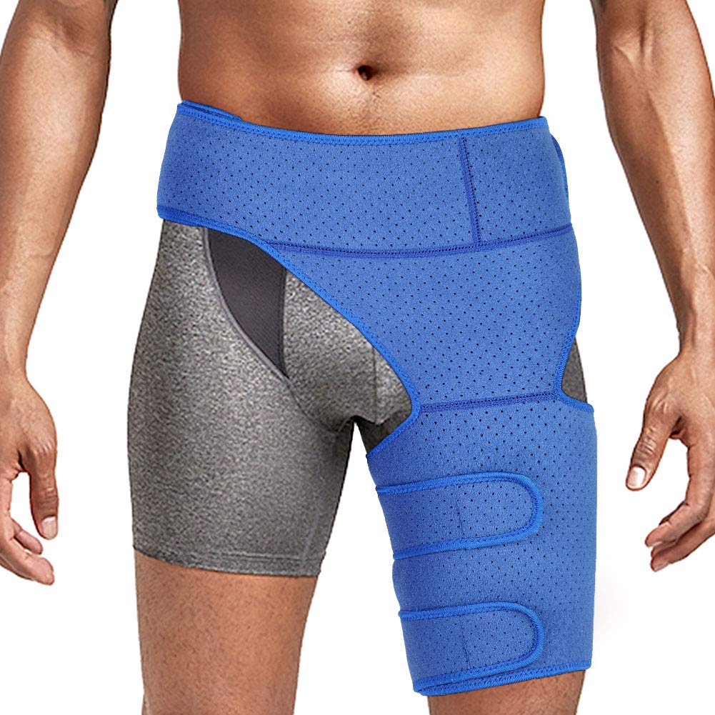 Hamstring Compression Support, Breathable Groin Support Bandage Thigh Support Brace for Pulled Muscles, Joint Pain, Hip, Thigh, Hamstring Injury and Sciatic Nerve Pain Relief, Fits Men & Women(Blue) - NewNest Australia