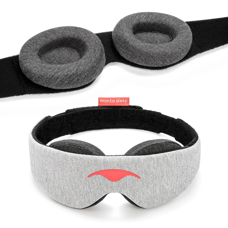 Manta Sleep Mask - 100% Light Blocking Eye Mask, Zero Eye Pressure, Comfortable & Adjustable Sleeping Mask for Women Men, Perfect Blindfold for Sleep/Travel/Nap/Shift Work Gray 1 count (Pack of 1) - NewNest Australia