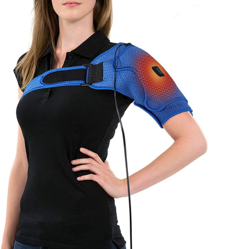 Heated Shoulder Support Brace, Shoulder Heating Pad for Rotator Cuff, Arm Wrap Brace USB Electric, Frozen AC Joint, Dislocation Sprains and tendonitis Muscles Pain Relief (L) - NewNest Australia