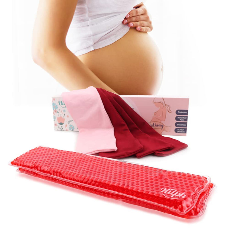 Hilph Perineal Cold Packs Postpartum Ice Pads, Maternity Cooling Pads After Birth for Hemorrhoid Pain Relief and Vaginal Recovery, Breast Pain, Reusable 2 Perineal Ice Packs with 4 Washable Sleeves - NewNest Australia