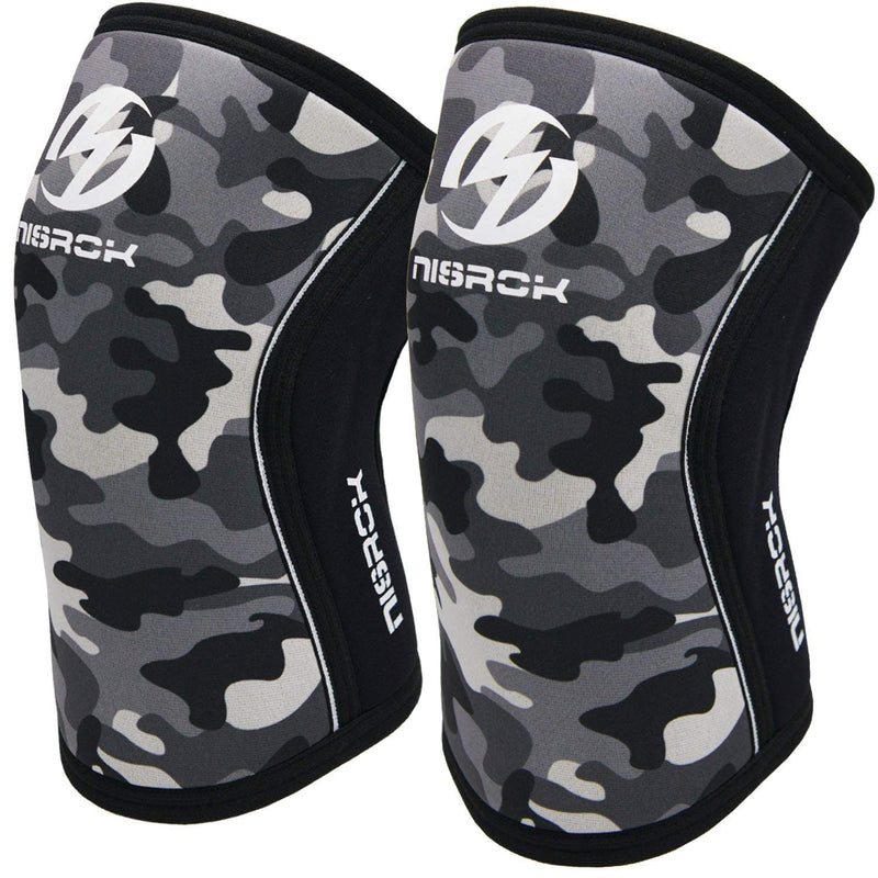 Knee Sleeves (1 Pair), 7mm Neoprene Compression Knee Braces, Great Support for Cross Training, Weightlifting, Powerlifting, Squats, Basketball and More L Camo Gray - NewNest Australia