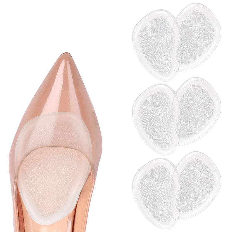 URAQT High Heels Pads, 3 Pairs Metatarsal Pads for Women, Reusable Ball of Foot Cushion, Forefoot Gel Insoles Prevent Blisters and Calluses 3 Pair-transparent - NewNest Australia