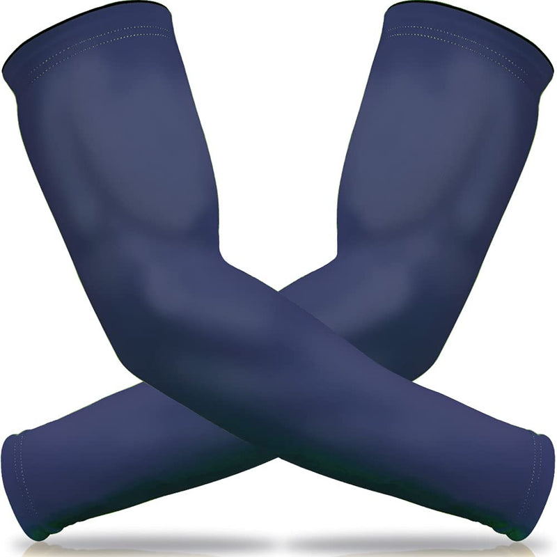 beister 1 Pair Compression Cooling Athletic Arm Sleeve for Women and Men, Breathable Sports Arm Elbow Sleeve for Basketball, Running, Cycling, Outdoors, Arthritis and Lymphedema Blue XL - NewNest Australia