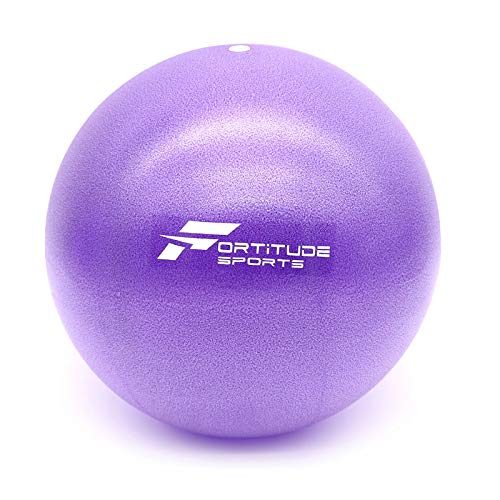 Fortitude Sports Yoga Ball 25cm | Soft Mini Pilates Ball Small for Yoga, Fitness, Core, Stability and Physical Therapy | Inflatable Mini Gym Ball With Inflation Straw Purple - NewNest Australia