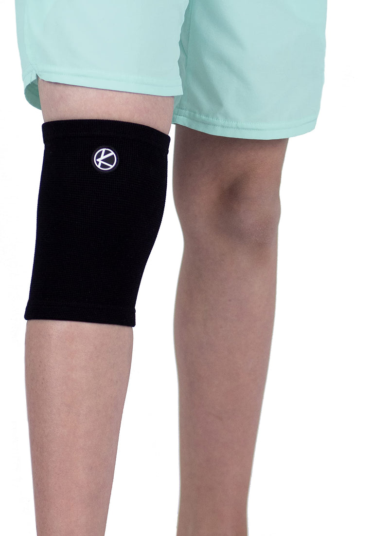 KARM Kids Knee Support Sleeve - Childs Knee Compression Sleeve for Children - Girls & Boys | Junior Knee Support for Sports & Football & Joint Pain & Knee Conditions (Black) Black One Size - NewNest Australia