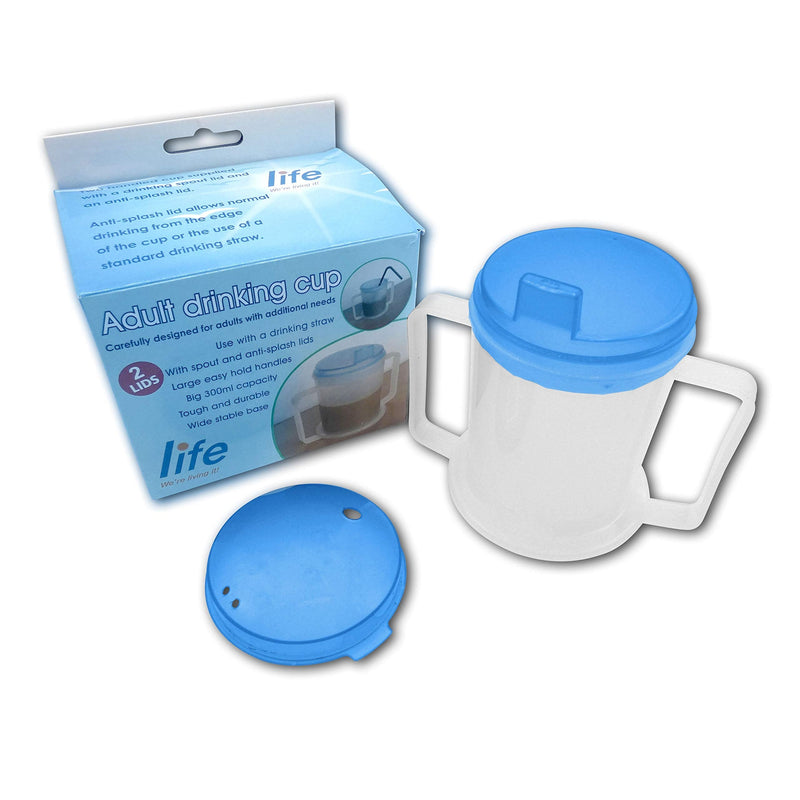 Life Healthcare Adult Drinking Cup for Elderly – 300ml Non Spill Cups for Elderly – Dishwasher Safe Non-BPA Plastic Two Handled Cup for Elderly – Plastic Beakers for Adults, Disability People - NewNest Australia