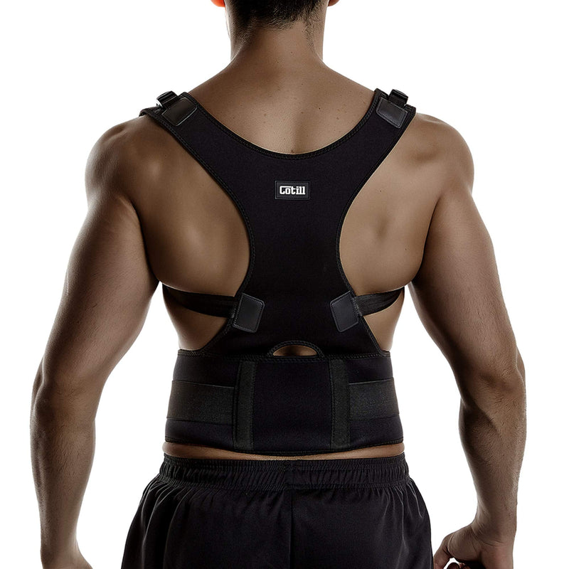 Back Brace, Lumbar Shoulder Posture Corrector for Upper and Lower Back, Spinal Support for Women and Men, Adjustable Neoprene Belt Strap for Relief Back Pain (Large) L (Pack of 1) - NewNest Australia