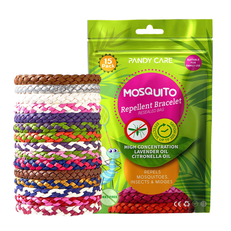 Mosquito Repellent Bracelet 15 Pack, PandyCare Mosquito Bands for Adults, Kids & Babies - Premium Quality, DEET-Free Natural Wristbands, Protection Insects up to 300 Hours - NewNest Australia