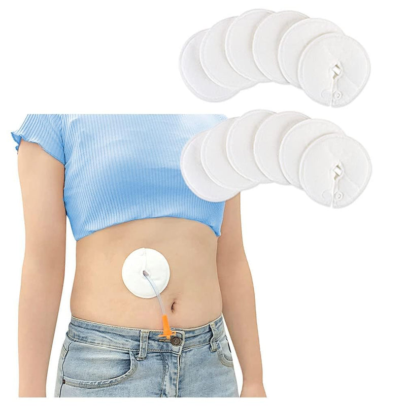 NEPPT Feeding Tube Pad G Tubes Button Pads Holder Covers Peg Tube Supplies Catheter Support Peritoneal Abdominal Dialysis Extra Soft and Absorbent Pads (12 Pack) - NewNest Australia