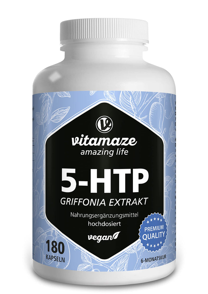 5HTP 667mg Griffonia Simplicifolia Seed Extract - 6 Months Supply -180 Vegan Capsules for Sleep and Relax Support - Natural High Strength Supplement Without Additives, German Quality - NewNest Australia