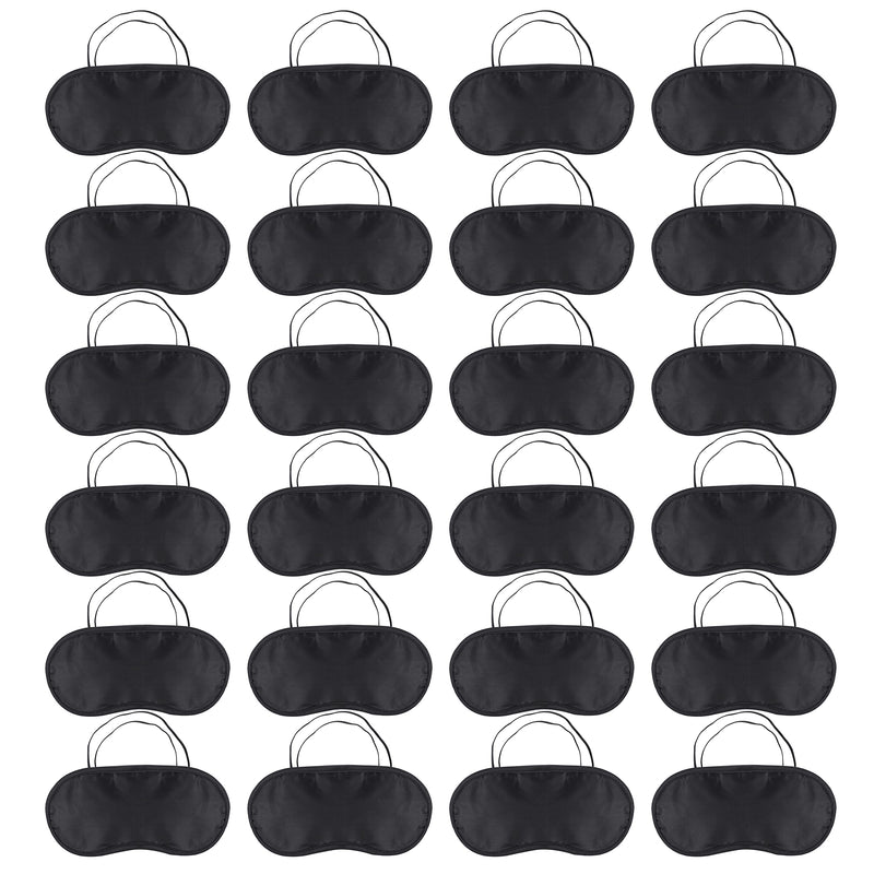 kuou 24 Pack Sleep Eye Mask Shade Cover, Soft Blindfold Travel Sleep Cover Comfortable Lightweight Eye Sleeping Mask for Travel, Sleeping, Lunch Break (Black) - NewNest Australia