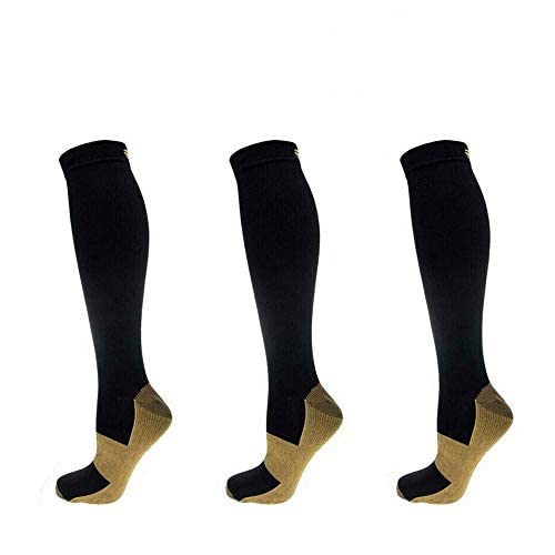 3 Pirs Copper Compression Socks for Men & Women (20-30 mmHg) Best Graduated Athletic Fit for Running, Nurses, Flight Travel & Maternity Pregnancy - Boost Stamina, Circulation & Recovery L/XL - NewNest Australia