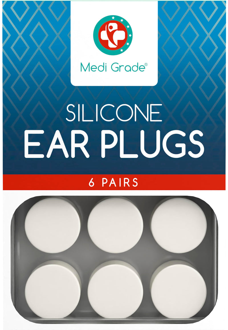 Medi Grade Silicone Ear Plugs for Sleep, 6 Pairs - Custom Fit Stop Snoring Noise Cancelling Ear Plugs for Sleeping 27dB – Reusable Earplugs for Sleep, Swimming and Concert Ear Plugs Noise Cancelling - NewNest Australia