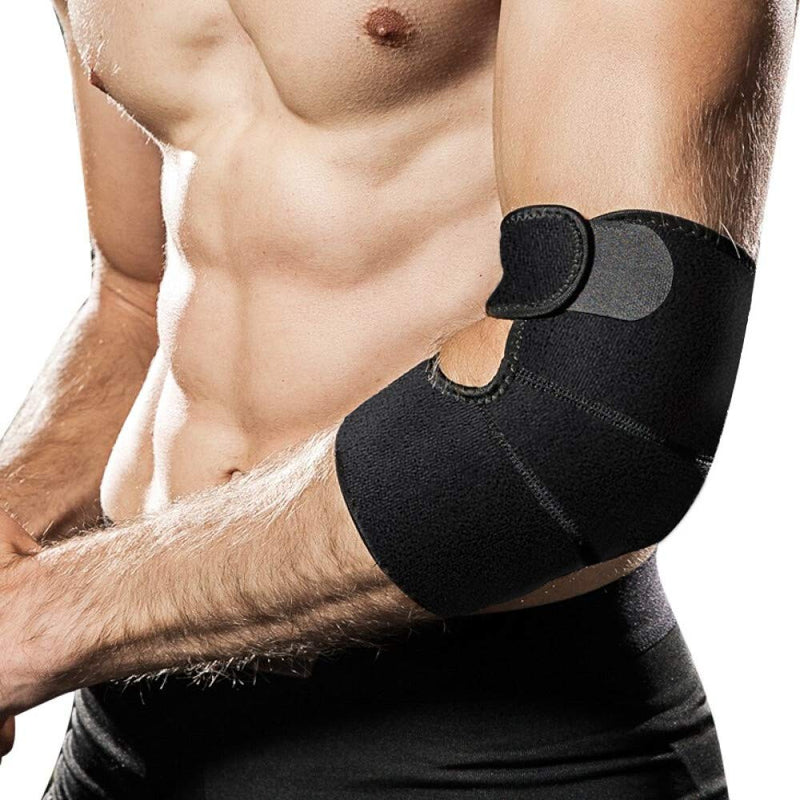 Hually Elbow Support, Adjustable Neoprene Elbow Support Brace with Dual-Spring Stabiliser, Elbow Strap for Golfers Elbow, Tennis Elbow, Arthritis, Sports Injury Pain Relief and Provides Support - NewNest Australia