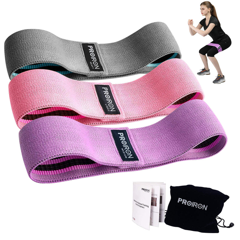 PROIRON Fabric Exercise Resistance Bands for Women Leg Glute Workout, Non-Slip Booty Bands Resistance Loops, Yoga Pilates Training #4-Set of 3 (light+medium+heavy) - NewNest Australia