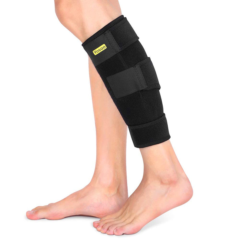 Adjustable Calf Support Brace, Right Left Calf Compression Bandage Shin Splint Compression Wrap with Hook and Loop Straps for Calf Muscle Injury, Swelling, Strain, Varicose Veins, Torn Calves Black - NewNest Australia