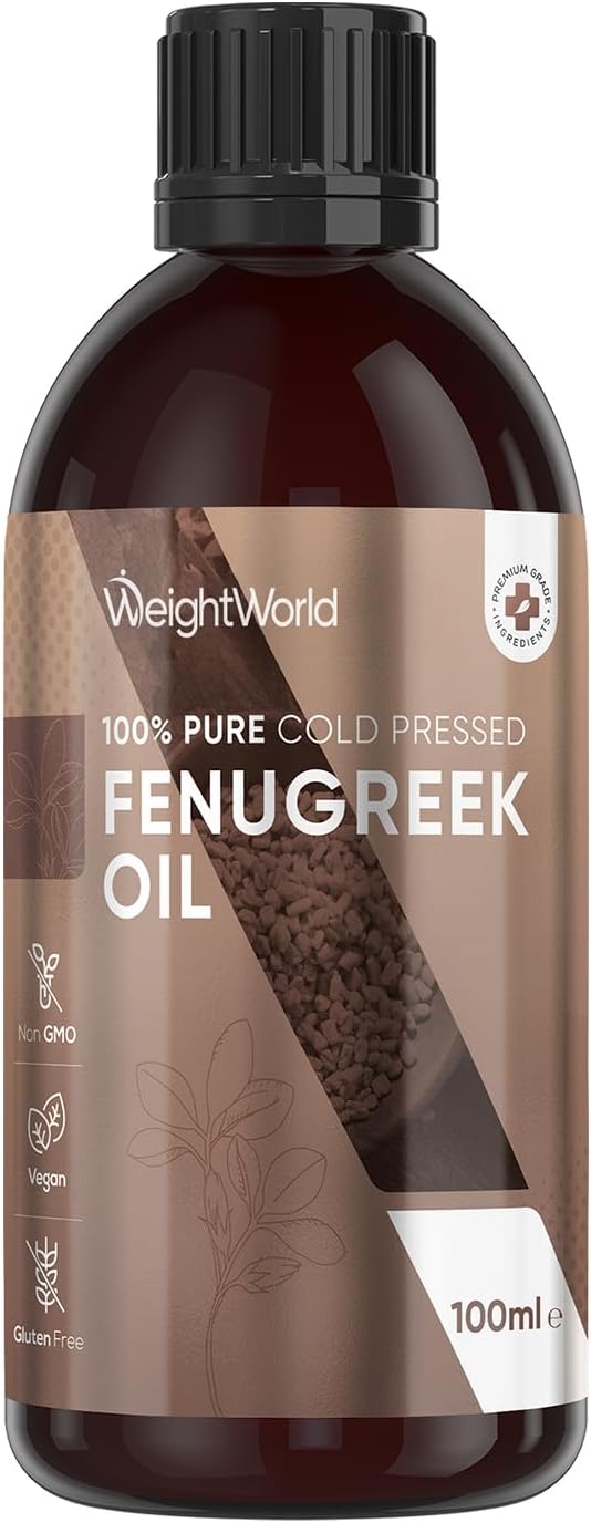 Fenugreek Oil 100ml - Pure Cold Pressed Fenugreek Extract Oil For Skin, Body, Nails & Hair - Fenugreek Essential Oil For Beard growth, Hair Growth & Toned Skin - Vegan Friendly - For Both Women & Men