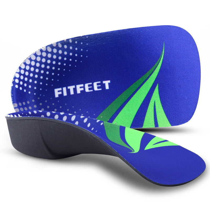 FitFeet High Arch Support Insoles，3/4 Length Orthotic Foot Inserts for Flat Feet Over-Pronation Plantar Fasciitis Heel Pain Relief Shoe Insoles for Men and Women Running Sports, L Large (8.5-10.5 UK) - NewNest Australia