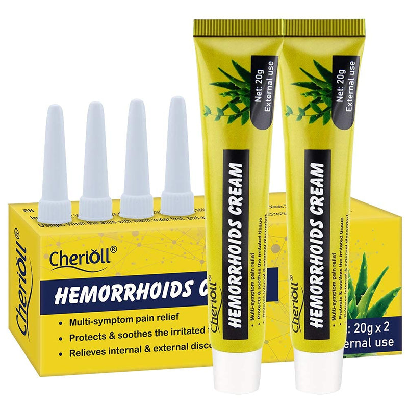 Hemorrhoid Cream, Hemorrhoids Ointment, Cream Maximum Strength Relief, Natural for Healing, for Hemorrhoids Fissures Bleeding, Natural Fast Pain Relief Cream 20g 20 g (Pack of 2) - NewNest Australia