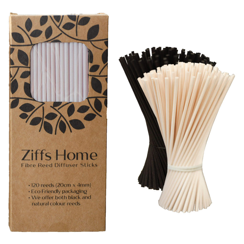 Ziffs Home® 120 Natural Fibre Reed Diffuser Sticks - 20cm x 4mm - Thick Diffuser Reeds Sticks - Diffuser Sticks for Diffuser Oils Fragrance Refill - Fibre Reeds for Diffusers - NewNest Australia