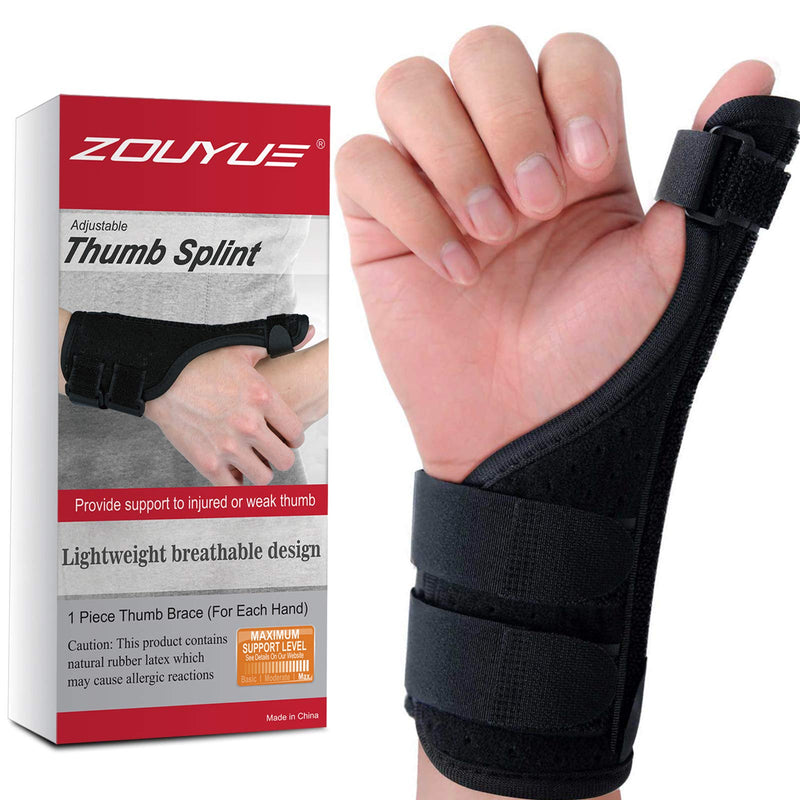 ZOUYUE Thumb Wrist Support Brace, Adjustable Thumb Spica Splint for Arthritis, De Quervain's Tenosynovitis & Carpal Tunnel Pain Relief, Fits Right and Left Hand, Black, Single - NewNest Australia