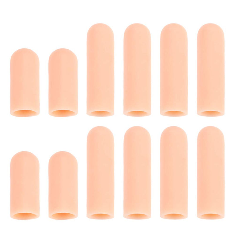 dorisdoll 12 Pack Finger Protectors, Finger Cots Medical Grade Silicone Gel Cover Sleeves Gloves Caps Pain Relief Craft Sewing Finger Support (Pink) - NewNest Australia