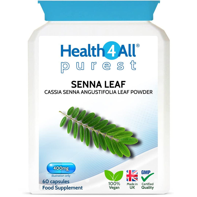 Senna Leaf 400mg 60 Capsules (V) (not Tablets) Purest: no additives. Natural Vegan Herbal Overnight Relief. Made in The UK by Health4All 60 Count (Pack of 1) - NewNest Australia