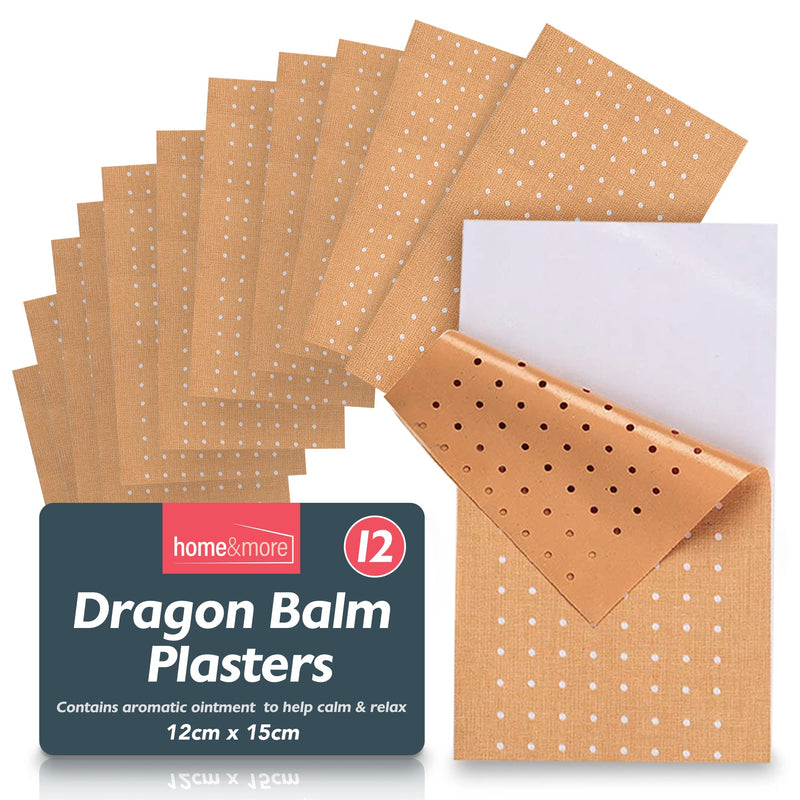 12pk Dragon Balm Plasters | 12 x 15cm Adhesive Heat Patches to Soothe Back Pain, Neck, Shoulder, & Muscle Pain Patches | Knee Patches for Arthritis | Topical Knee Patches Self Adhesive Heat Patch - NewNest Australia