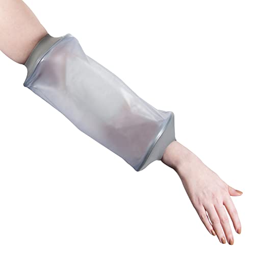 Blocka-wear Waterproof PICC Line Covers Upper Arm For Men & Women - Forearm & Elbow Cast Cover for Shower - Stretchy Neoprene Seal & Strong PVC Body - S-M, 30cmx22cm, Grey Size S-M - NewNest Australia