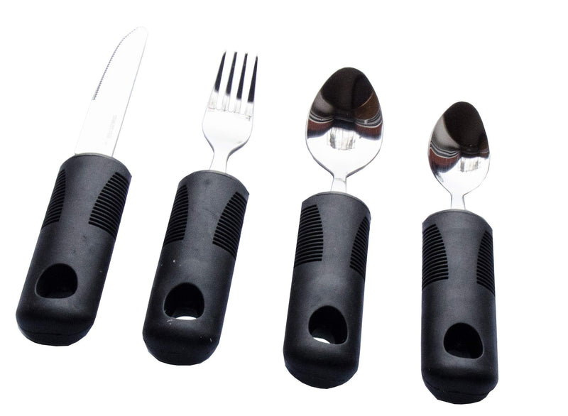 4pcs Easy Grip Cutlery Set. Extra Wide Handles, Ideal Dining aid for The Disabled, Elderly and sufferers of Arthritis, weakened Grip, Tremors or Parkinson's Disease - NewNest Australia