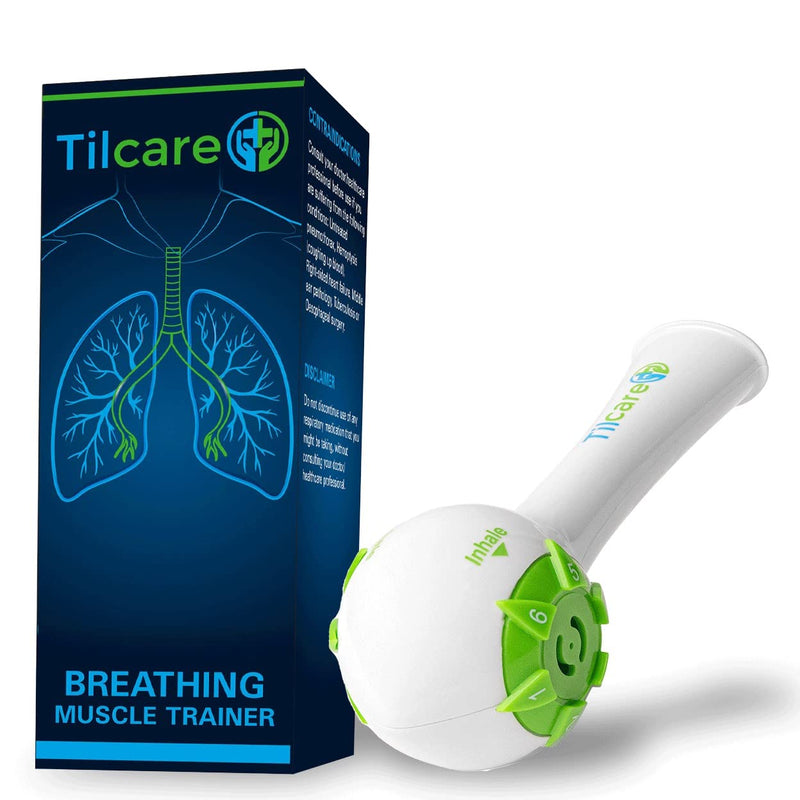 Inspiratory Expiratory Muscle Trainer by Tilcare - Perfect Breathing Exercise Device for Developing Strong Lungs - Lung Expander Exerciser That is Great Drug-Free Therapy for Asthma, CHF, Dysphagia - NewNest Australia