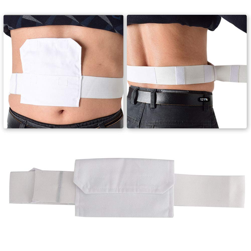 Peritoneal Holder Belt, Dialysis Catheter Belt Patient Adjustable Peritoneal Tube Protection Belt with Bag Tube Covers Peg Tube Gastrostomy Catheter Pd Dialysis Belt Pads Drainage(White) White - NewNest Australia