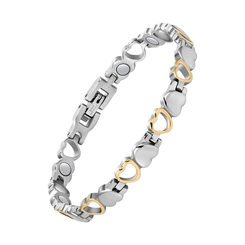 Jeracol Titanium Steel Magnetic Bracelets for Women,Love Heart Design Magnetic Wristband Brazaletes with Ultra Strong Magnets,Gifts with Removal Tool & Jewelry Gift Box LH-SG - NewNest Australia