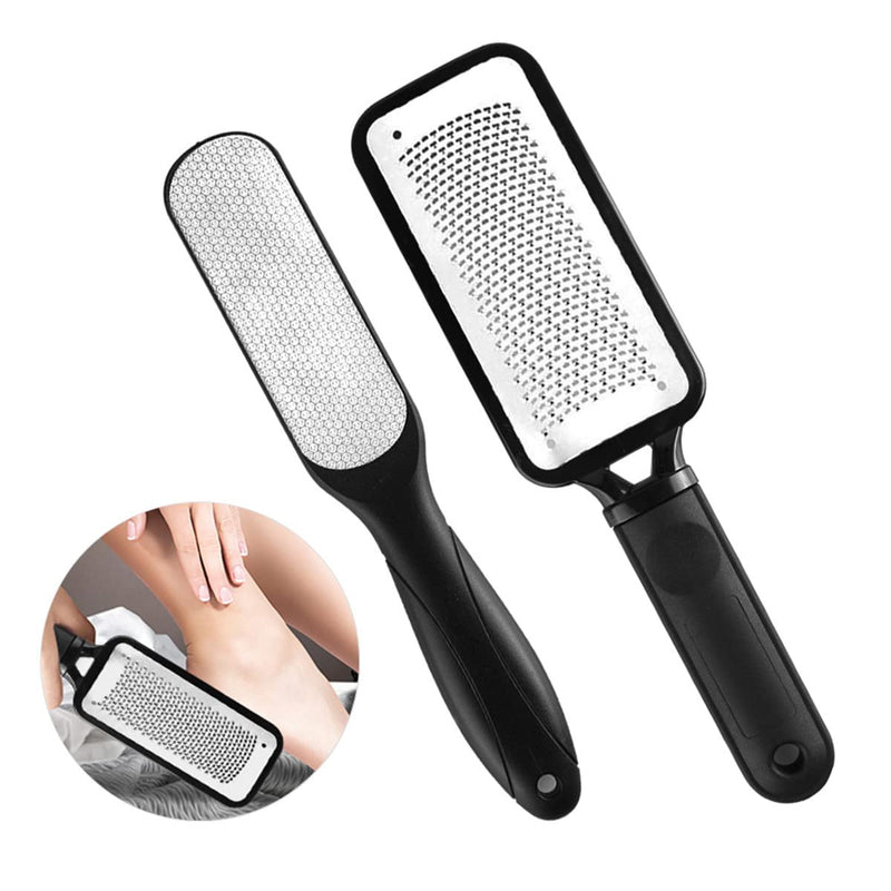 WUJUN 2Pcs Foot Files Foot Pedicure Kit, Stainless Steel Foot Rasp and Dual Sided Foot File Hard Skin Remover Professional Foot Care Tool Both Wet and Dry Cracked Feet - NewNest Australia