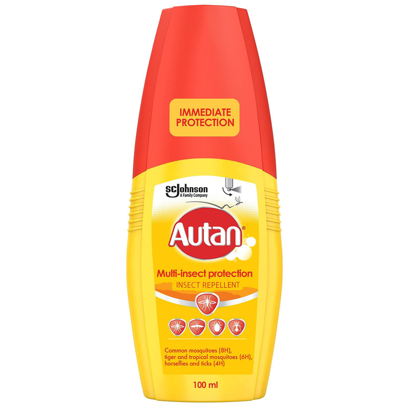 Autan Mosquito & Insect Repellent Pump Spray, Suitable For Kids, DEET Free Formula, Up to 8 Hours Protection against Mosquitoes, Biting Flies and Ticks, 100 ml - NewNest Australia