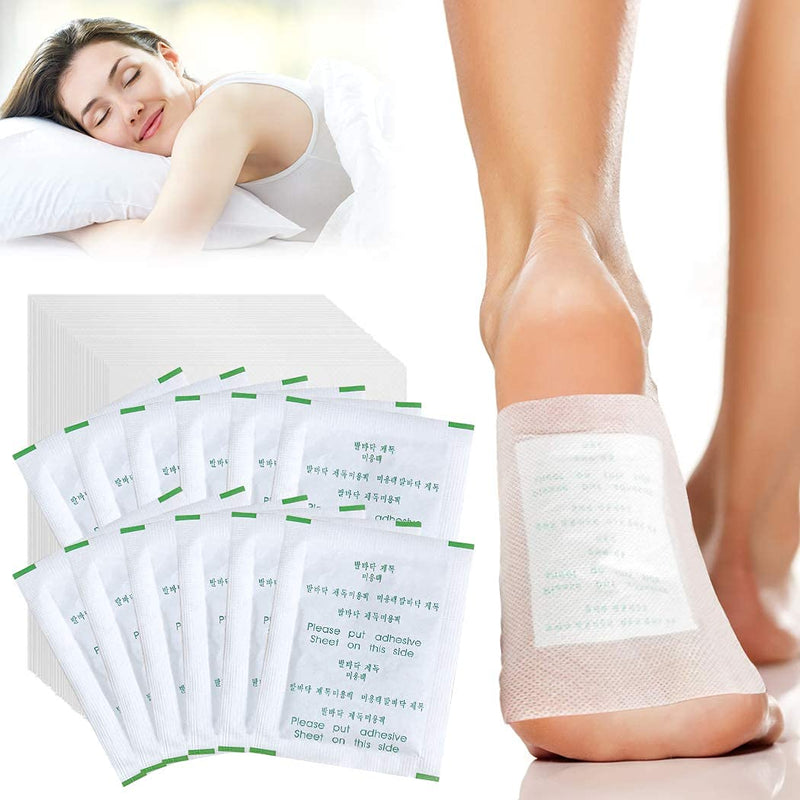 100pcs Detox Foot Patches, Funpa Foot Detox Pads Natural Organic Foot Pads Toxins for Clean Body&Pain Relief&Stress Relief&Improve Sleep Quality with Foot Detox Patches (White) (100pcs Bamboo Vine) - NewNest Australia